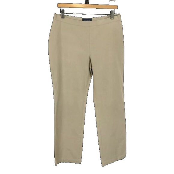 Piazza Sempione Pants - Womens Size 12 Piazza Sempione Beige Straight Leg Stretch Pants Made in Italy